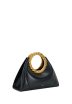 Amiya Leaf Handle Sculpture Bag - Black