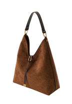 Aria Faux Suede Shoulder Bag - Brown