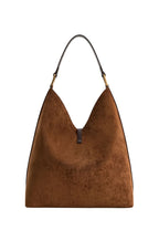 Aria Faux Suede Shoulder Bag - Brown