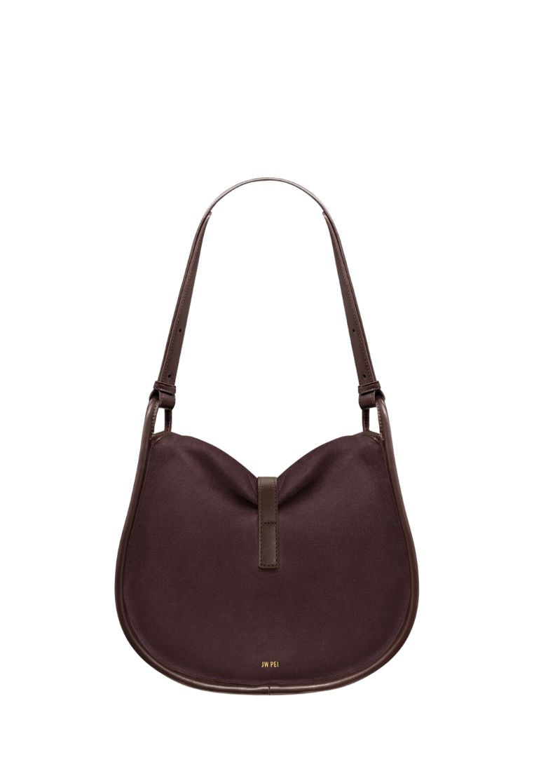 Arla Small Faux Suede Hobo Bag - Chocolate