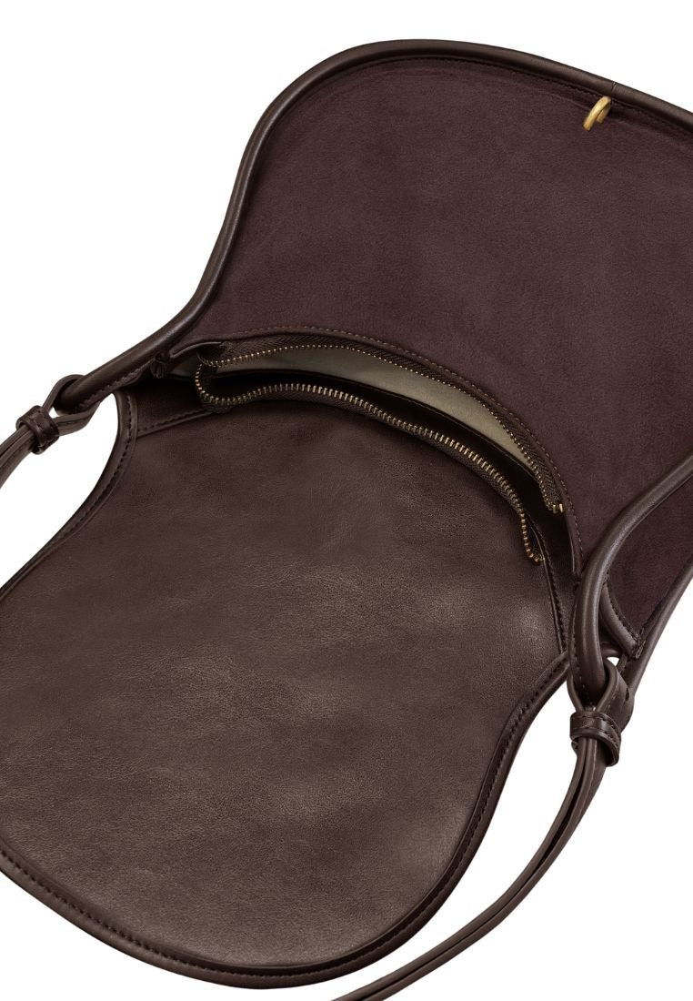 Arla Small Faux Suede Hobo Bag - Chocolate