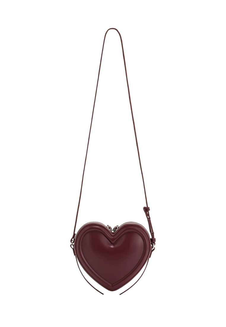 Arlene Heart Shaped Bag - Claret