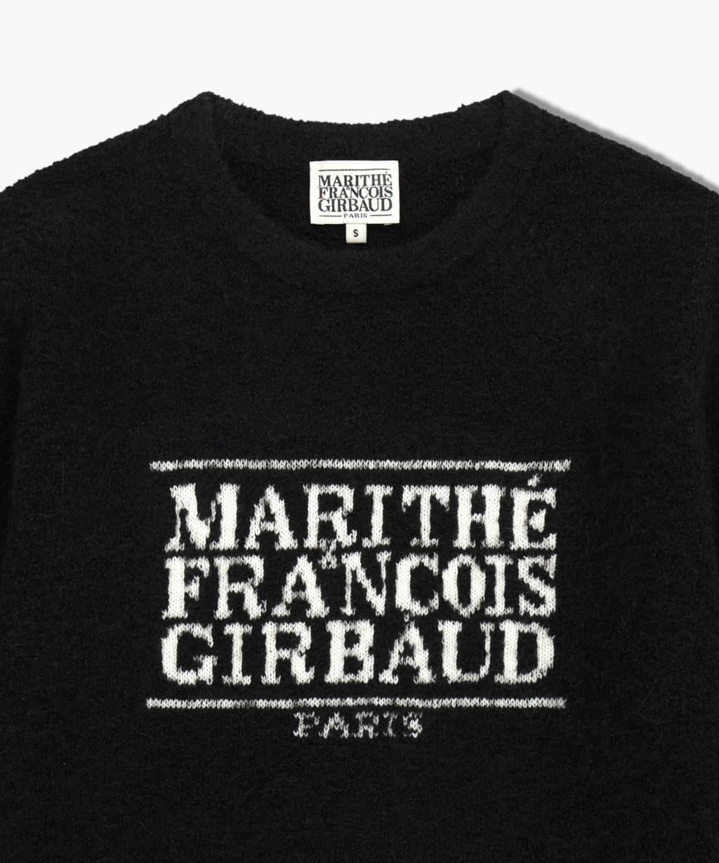 BOUCLE CLASSIC LOGO KNIT PULLOVER black