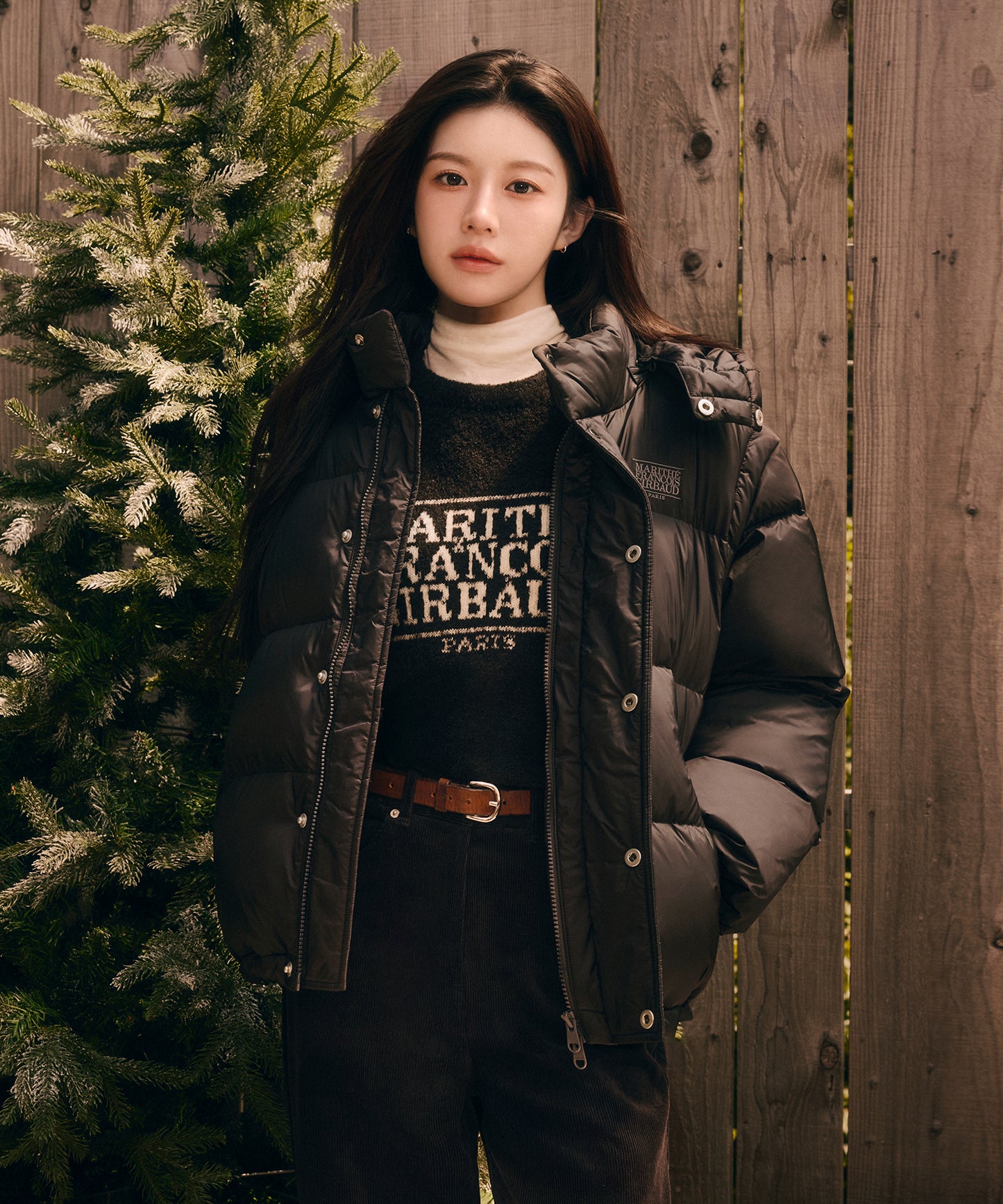 BOUCLE CLASSIC LOGO KNIT PULLOVER black