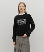 BOUCLE CLASSIC LOGO KNIT PULLOVER black