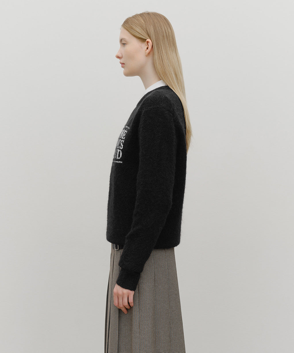 BOUCLE CLASSIC LOGO KNIT PULLOVER black