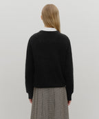 BOUCLE CLASSIC LOGO KNIT PULLOVER black