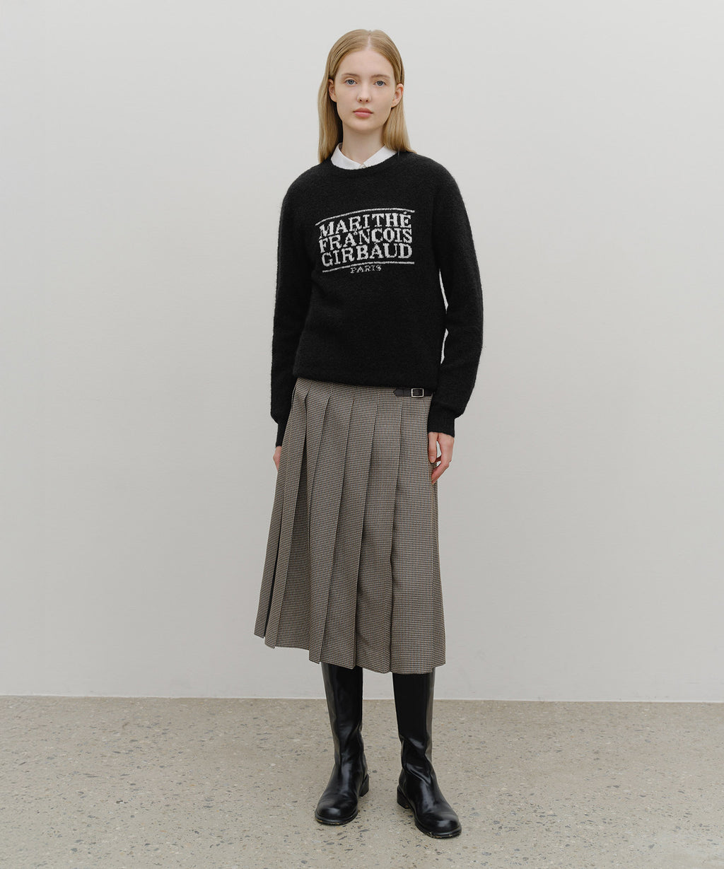 BOUCLE CLASSIC LOGO KNIT PULLOVER black