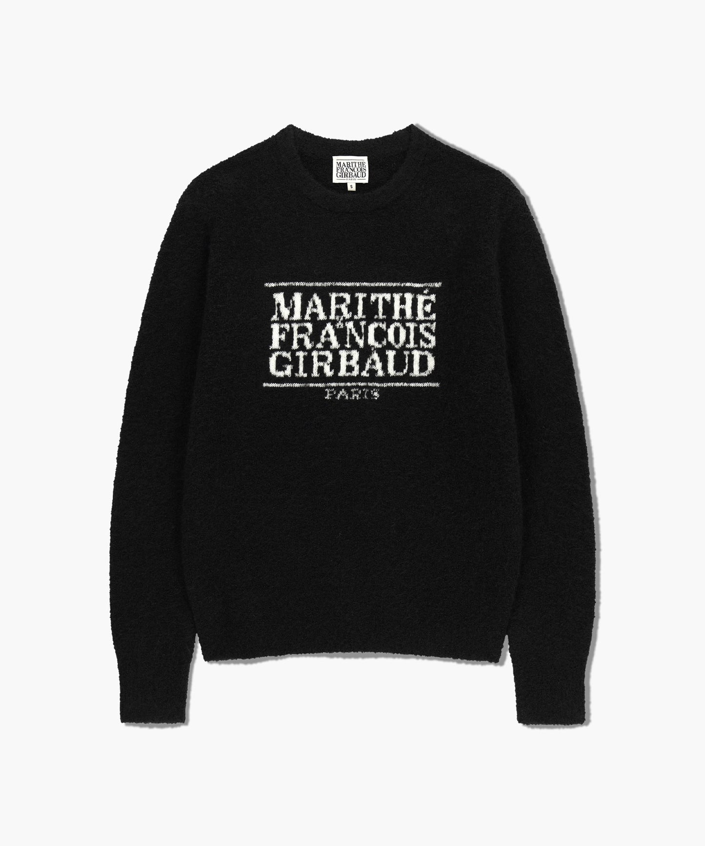 BOUCLE CLASSIC LOGO KNIT PULLOVER black