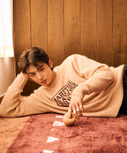 BOUCLE CLASSIC LOGO KNIT PULLOVER ecru