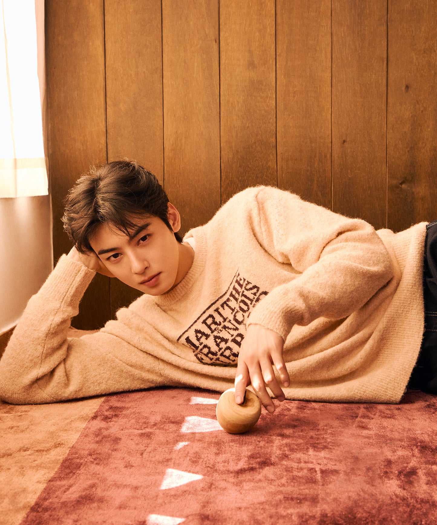 BOUCLE CLASSIC LOGO KNIT PULLOVER ecru