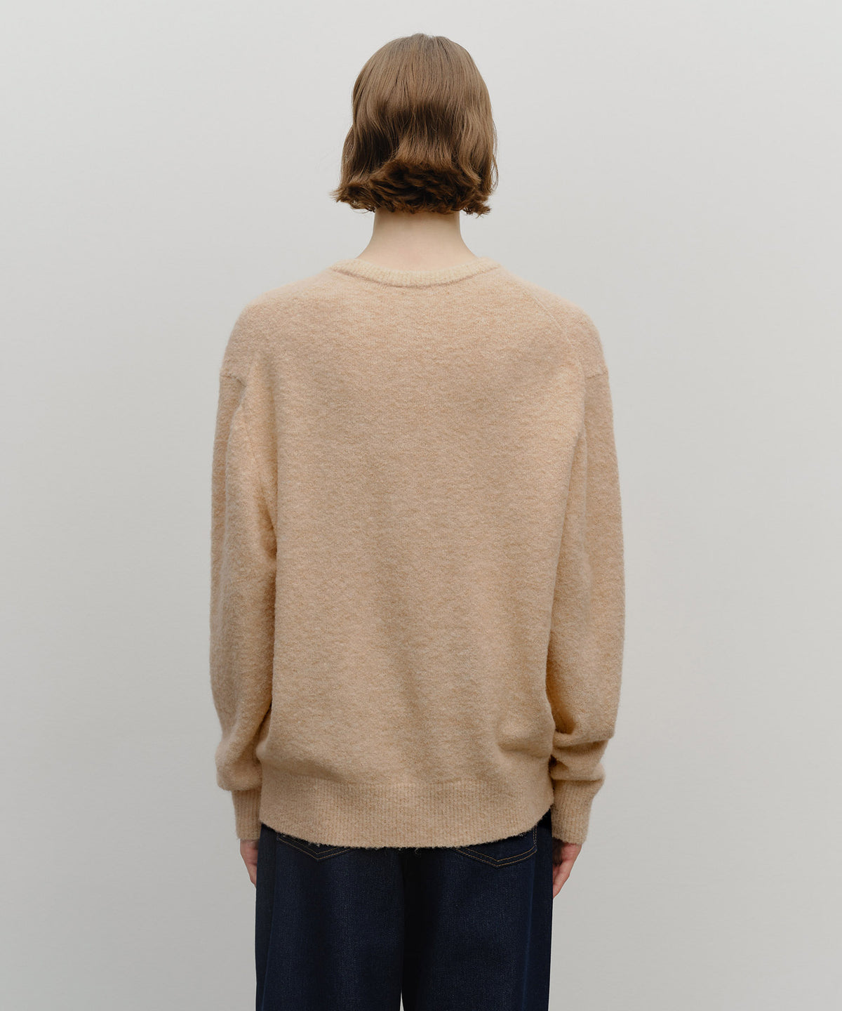 BOUCLE CLASSIC LOGO KNIT PULLOVER ecru