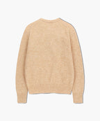 BOUCLE CLASSIC LOGO KNIT PULLOVER ecru