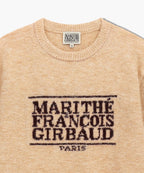 BOUCLE CLASSIC LOGO KNIT PULLOVER ecru