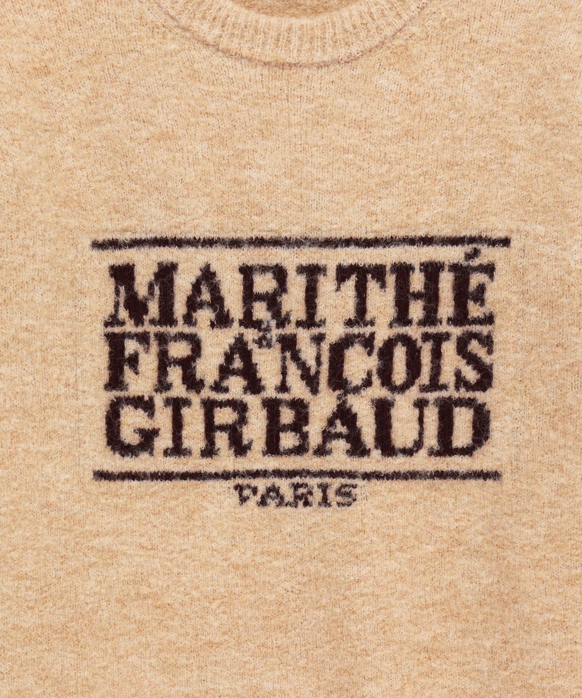BOUCLE CLASSIC LOGO KNIT PULLOVER ecru