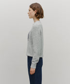 BOUCLE CLASSIC LOGO KNIT PULLOVER light gray