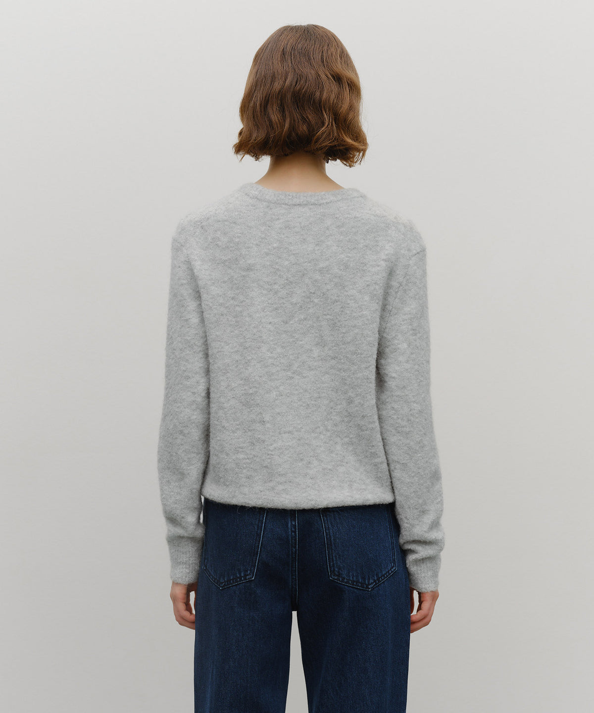 BOUCLE CLASSIC LOGO KNIT PULLOVER light gray