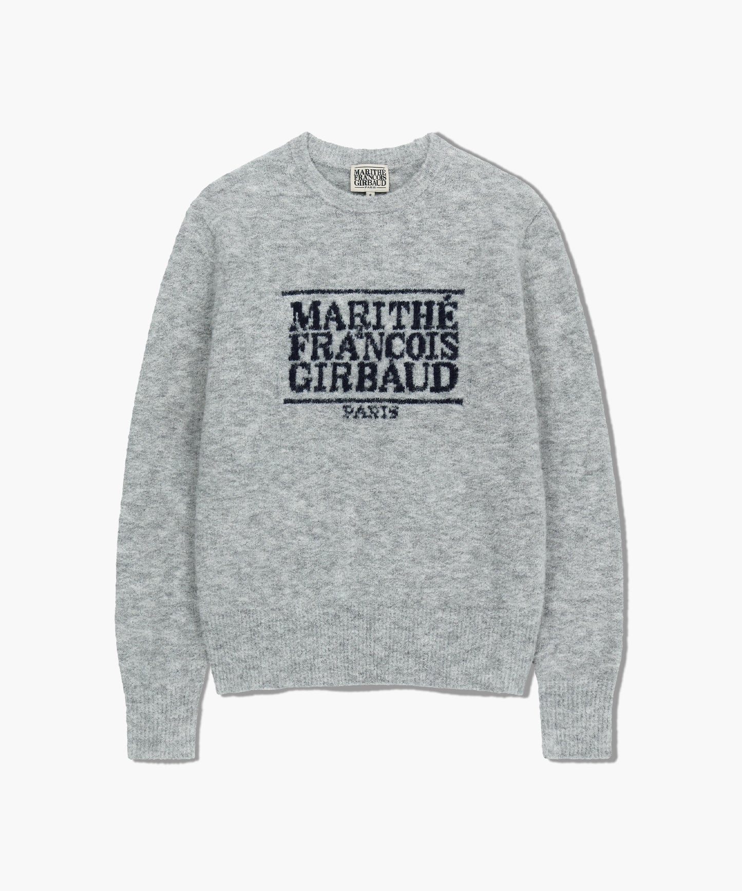 BOUCLE CLASSIC LOGO KNIT PULLOVER light gray