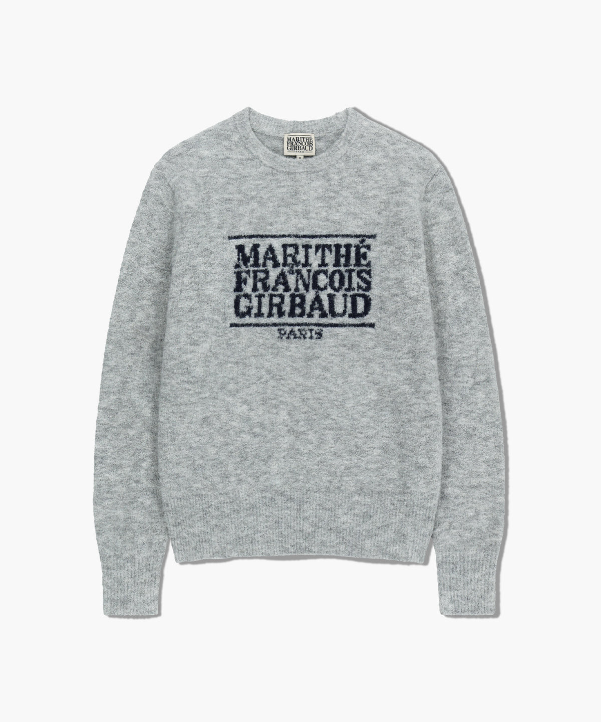 BOUCLE CLASSIC LOGO KNIT PULLOVER light gray