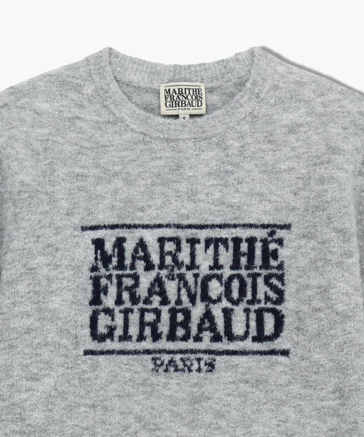 BOUCLE CLASSIC LOGO KNIT PULLOVER light gray