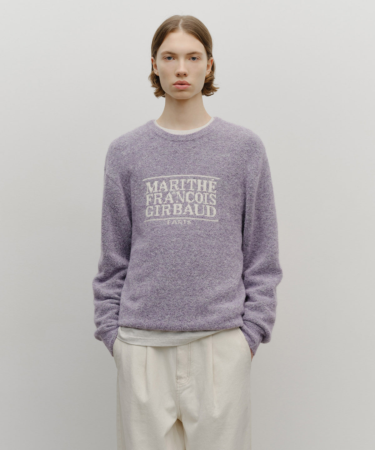 BOUCLE CLASSIC LOGO KNIT PULLOVER light purple