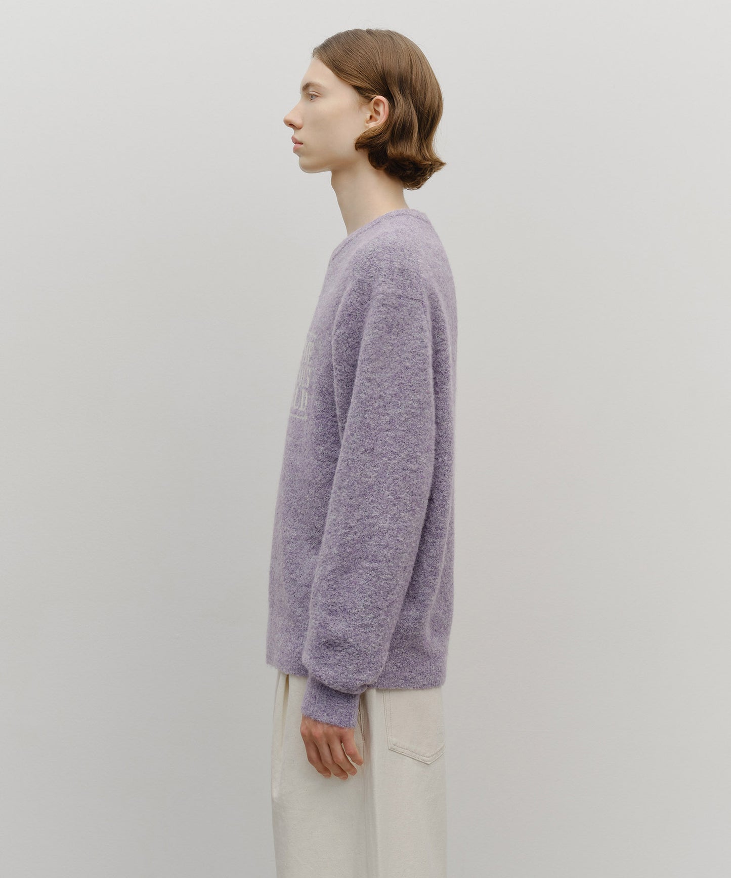 BOUCLE CLASSIC LOGO KNIT PULLOVER light purple