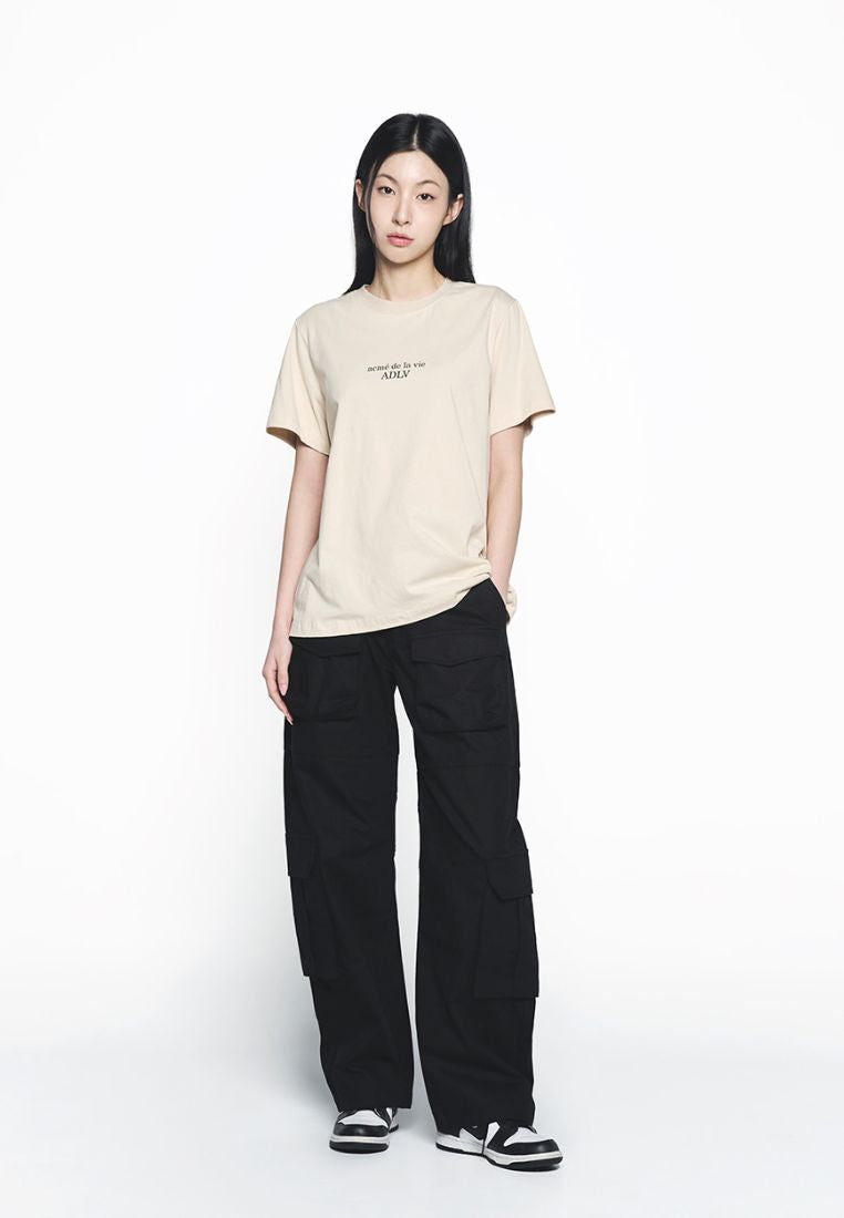 Basic Logo Woman Short Sleeve T-Shirt Dark Beige