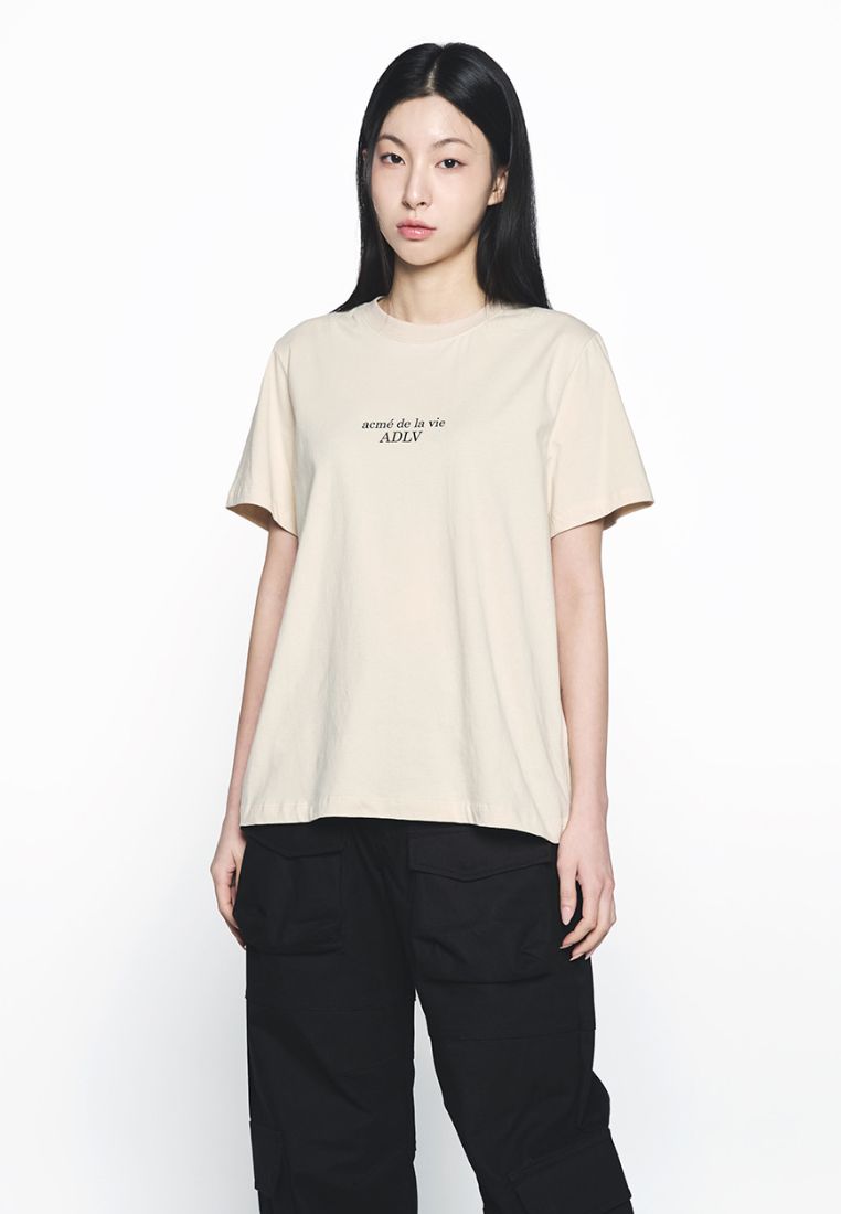 Basic Logo Woman Short Sleeve T-Shirt Dark Beige