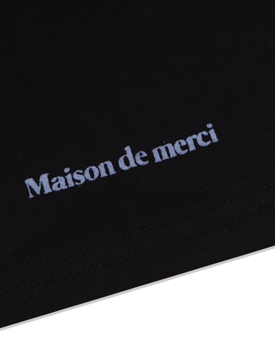 Bear Friends Relax Crop T-Shirt Black Blue