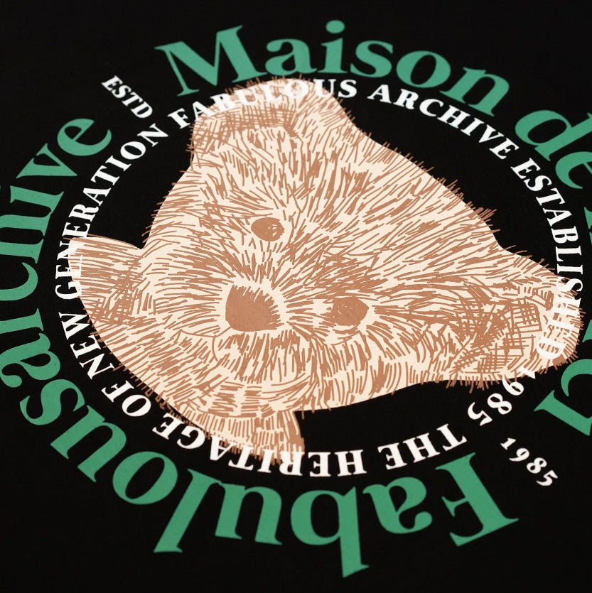 Bear Friends Relax Crop T-Shirt Black Green