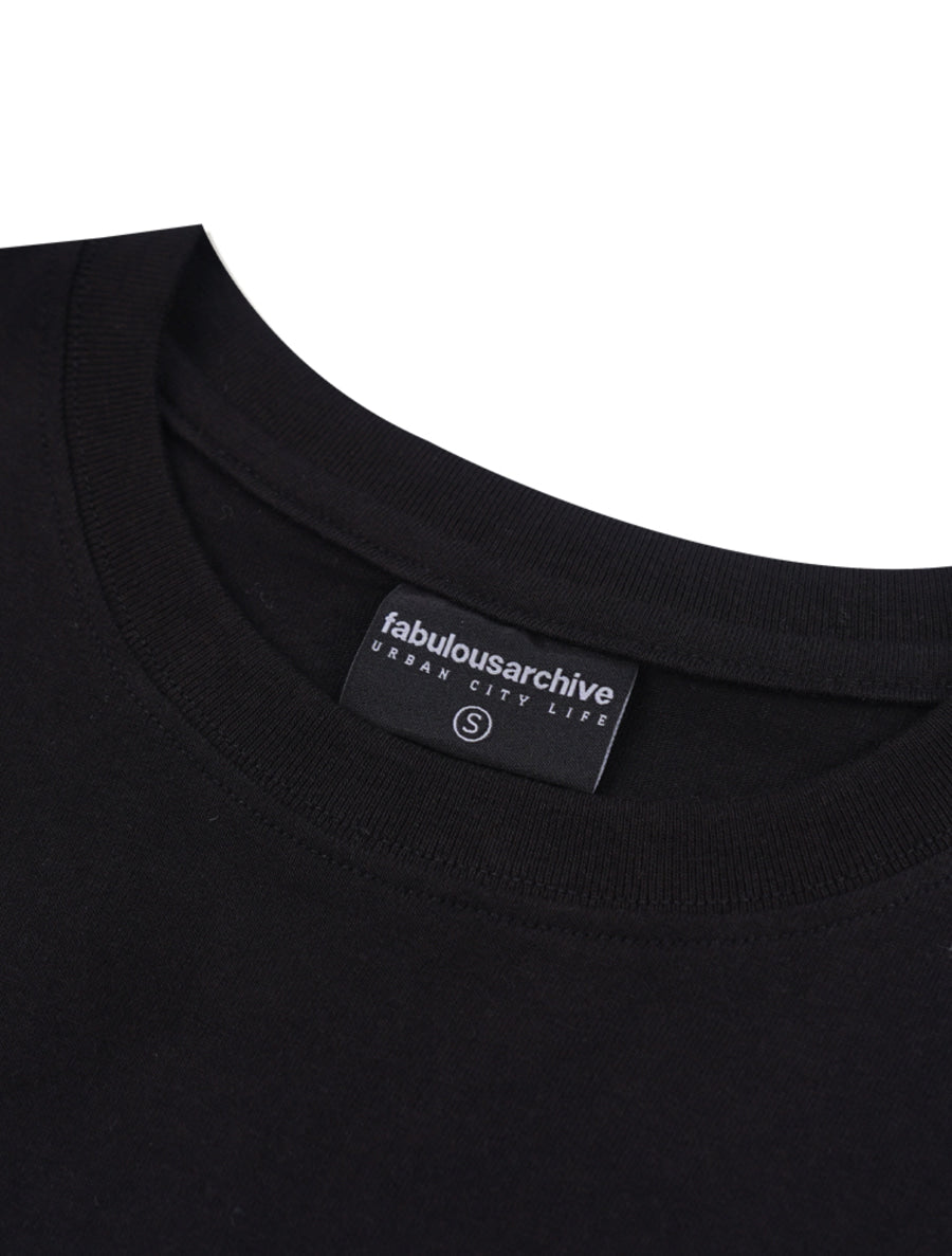 Bear Friends Relax Crop T-Shirt Black Pink