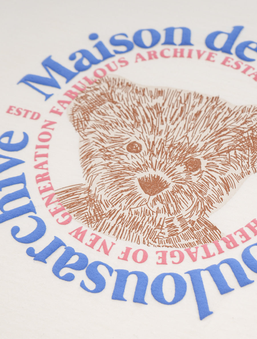 Bear Friends Relax Crop T-Shirt Cream Blue