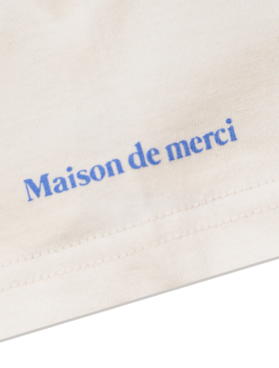 Bear Friends Relax Crop T-Shirt Cream Blue