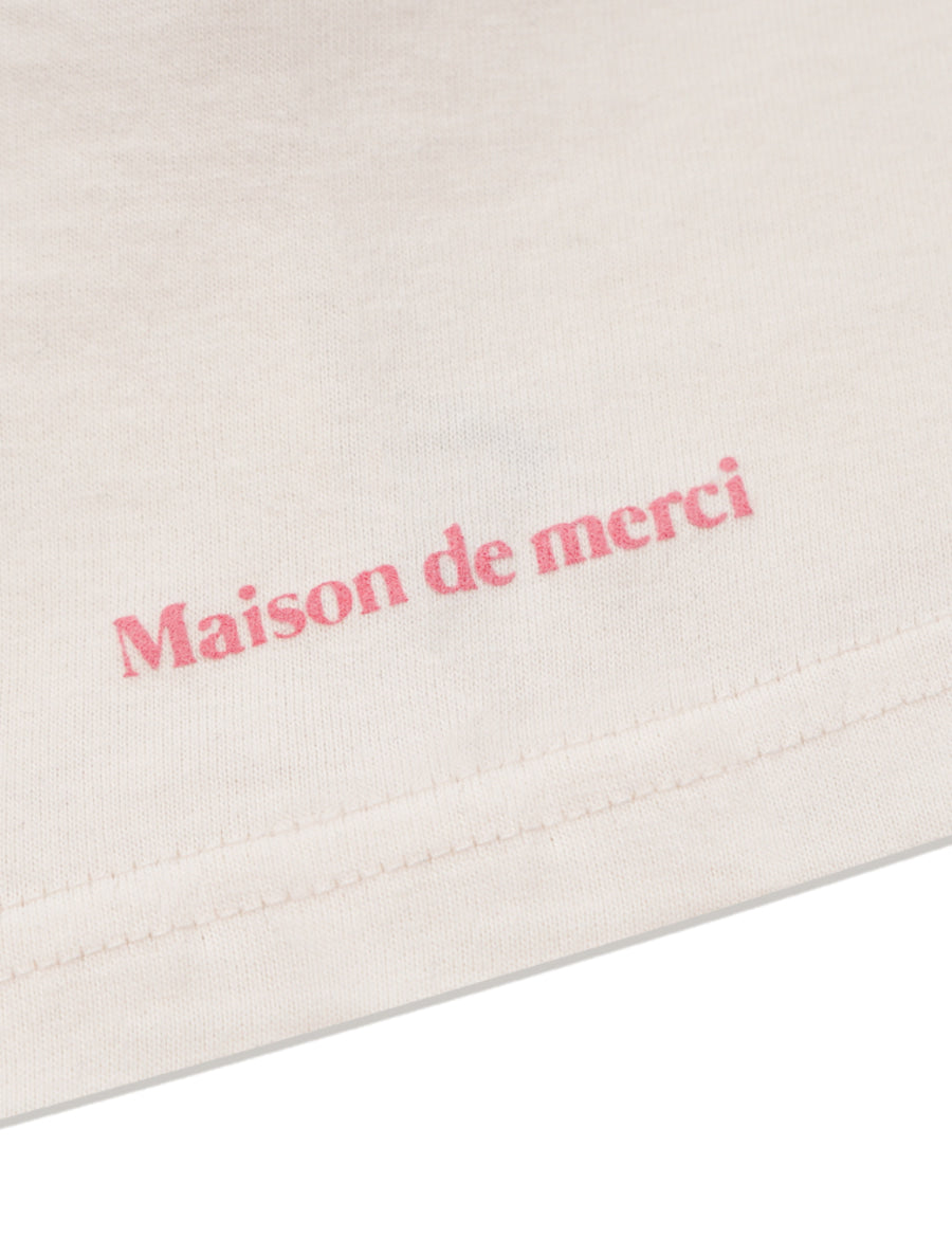 Bear Friends Relax Crop T-Shirt Cream Pink