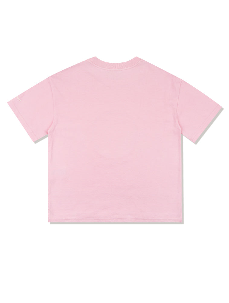 Bear Friends Relax Crop T-Shirt Pink