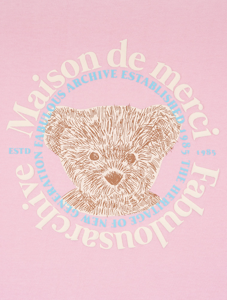 Bear Friends Relax Crop T-Shirt Pink