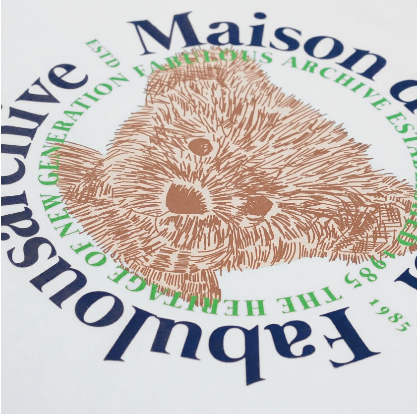 Bear Friends Relax Crop T-Shirt White Navy