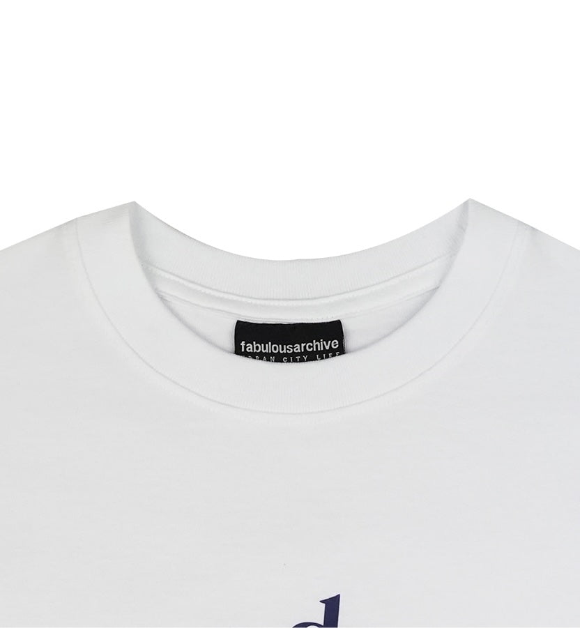 Bear Friends Relax Crop T-Shirt White Navy