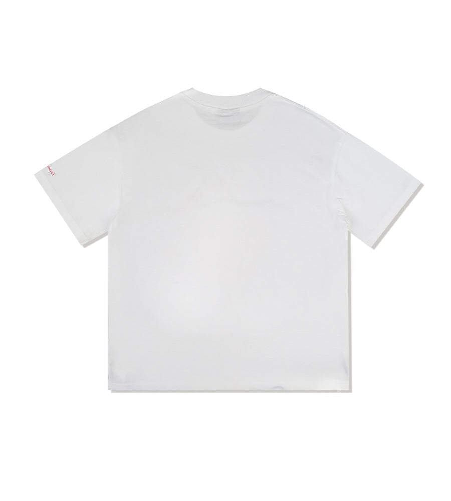 Bear Friends Relax Crop T-Shirt White Pink