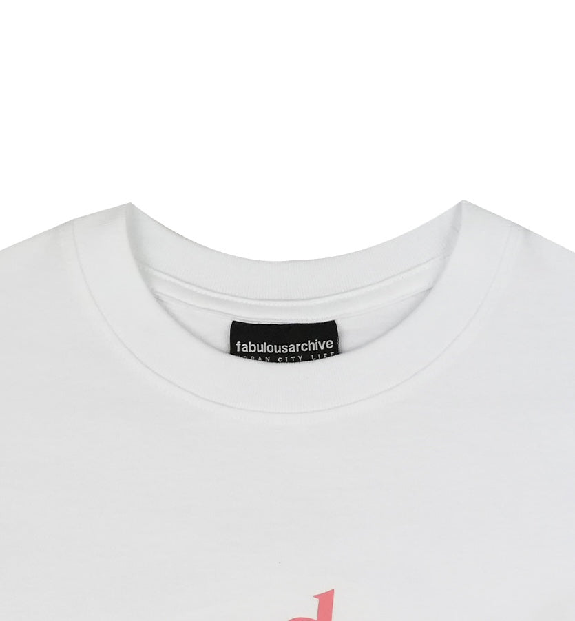 Bear Friends Relax Crop T-Shirt White Pink