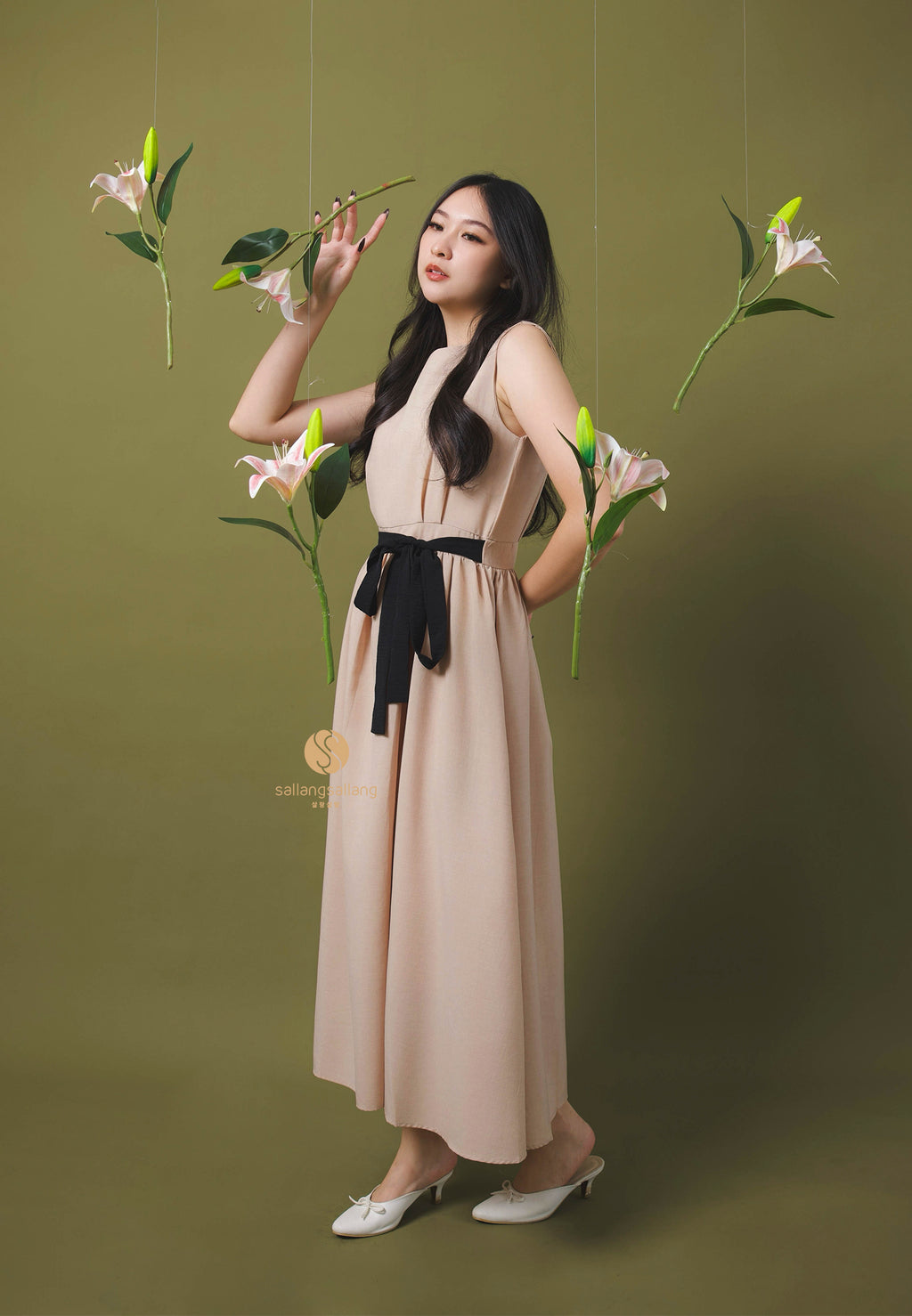 [MADE] Long Strap Dress Beige
