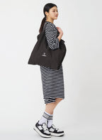 Big Shirring Tote Bag Black