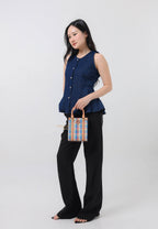 Blake Plaid Mini Shopper Tory Navy Multi