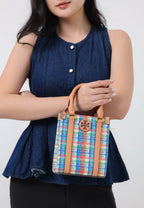 Blake Plaid Mini Shopper Tory Navy Multi