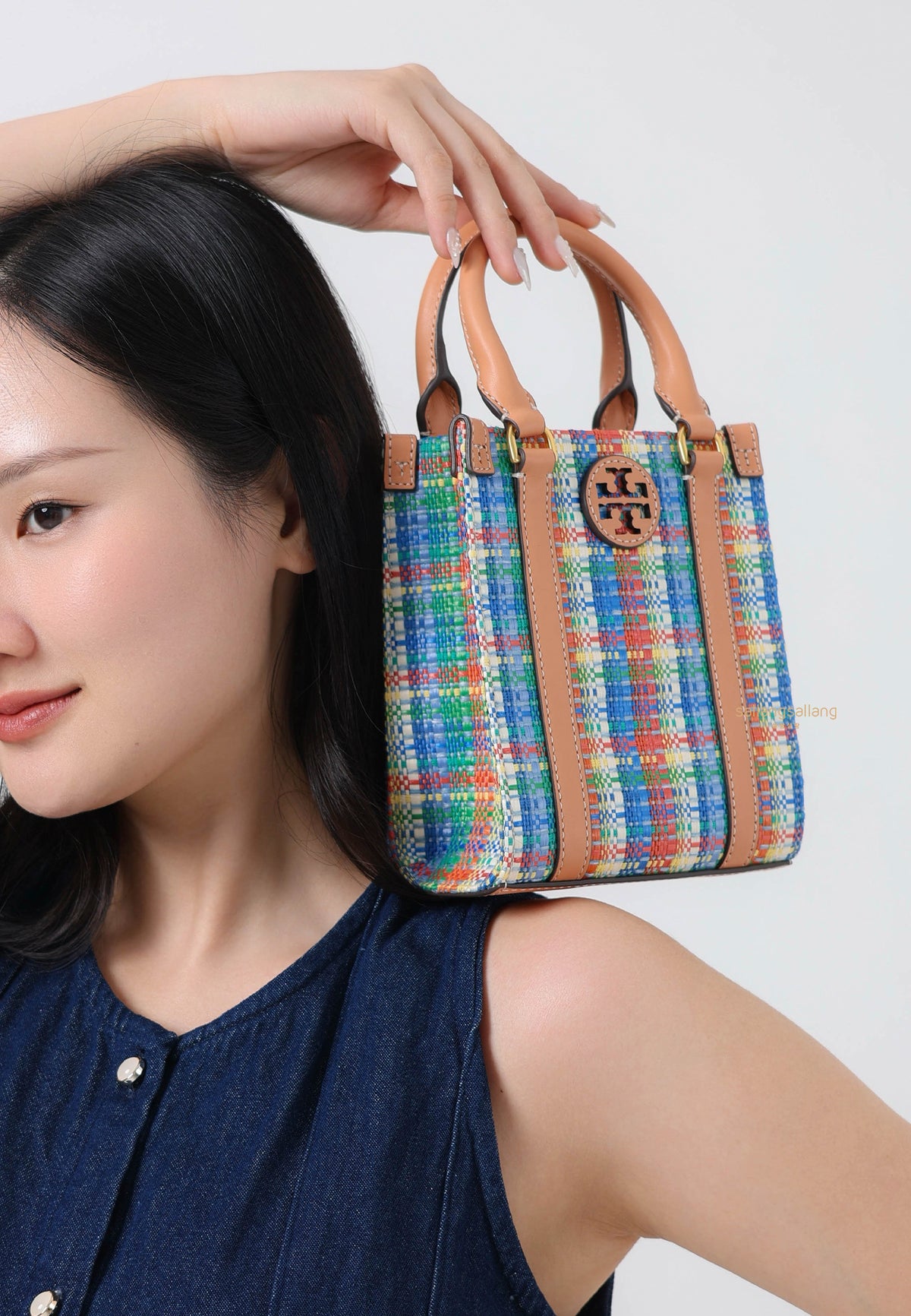Blake Plaid Mini Shopper Tory Navy Multi