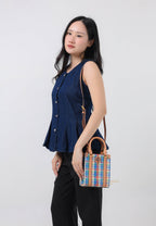 Blake Plaid Mini Shopper Tory Navy Multi