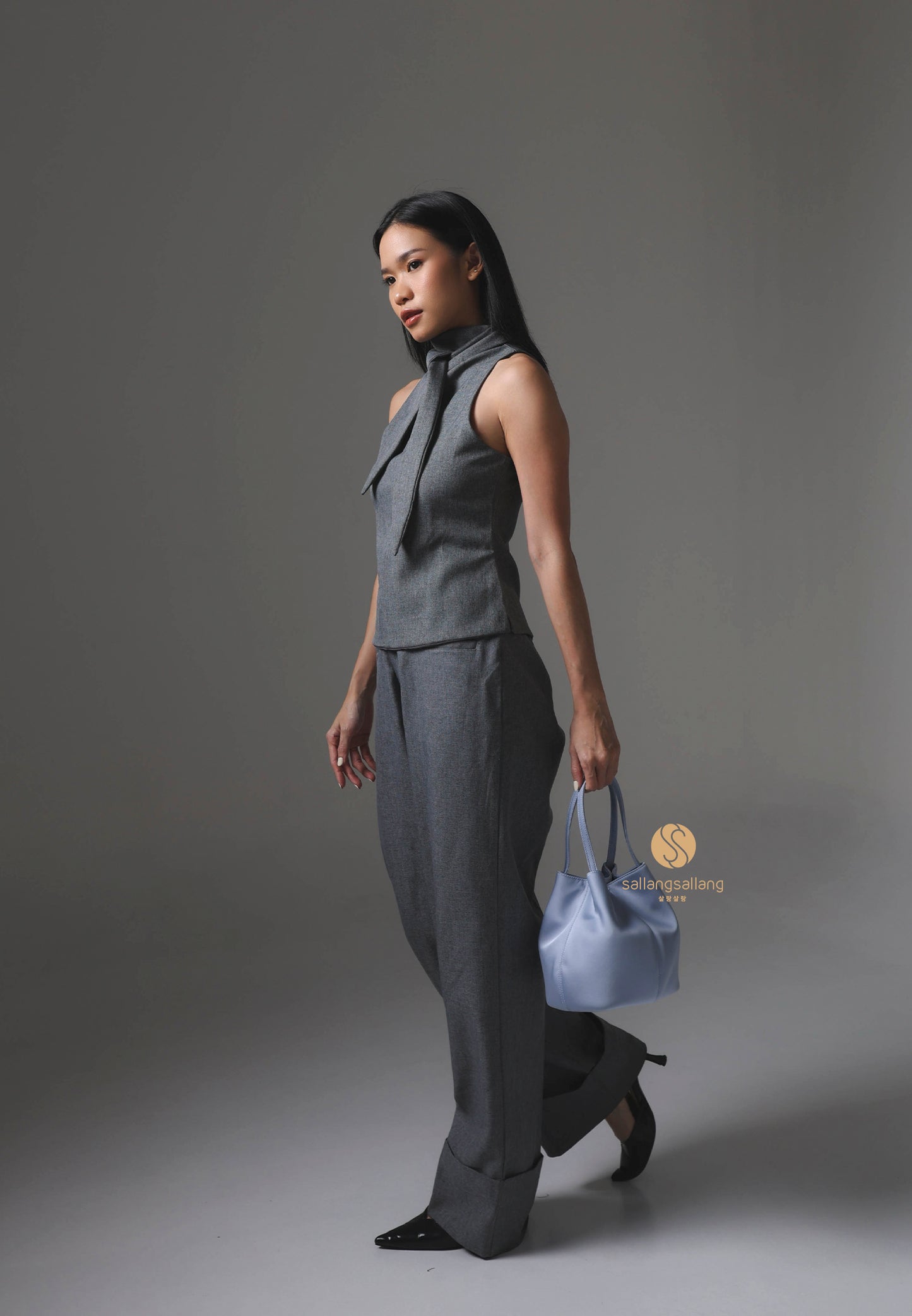 BON BALLON BAG silk blue
