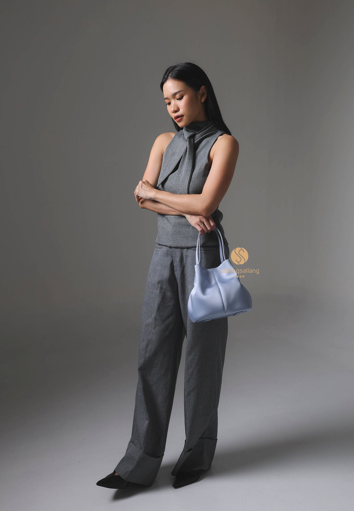 BON BALLON BAG silk blue