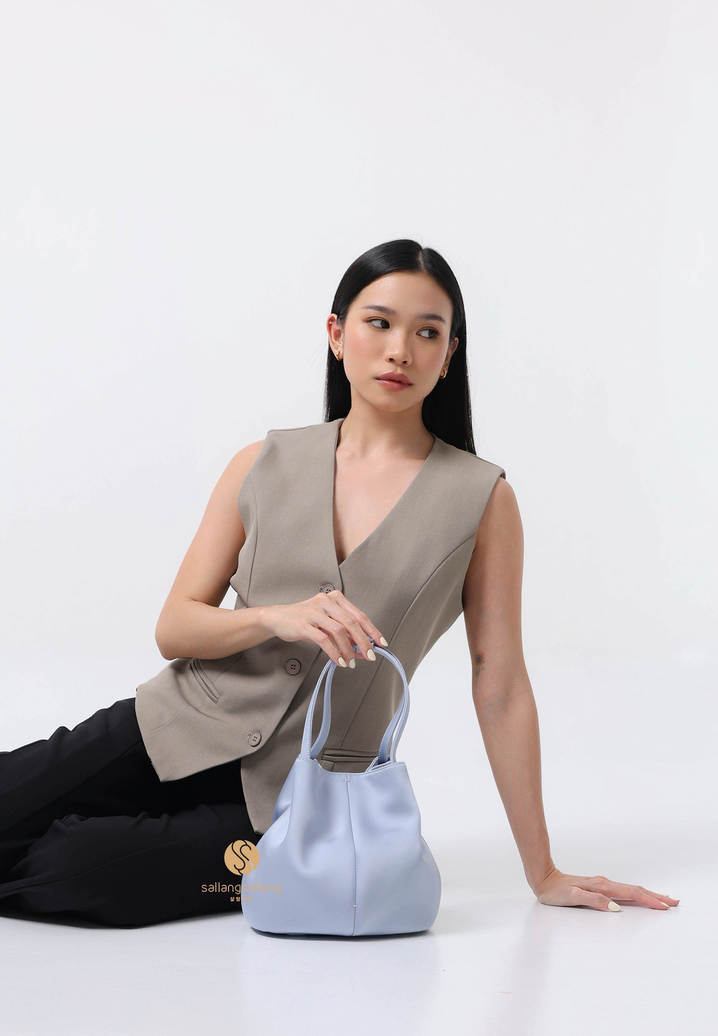 BON BALLON BAG silk blue