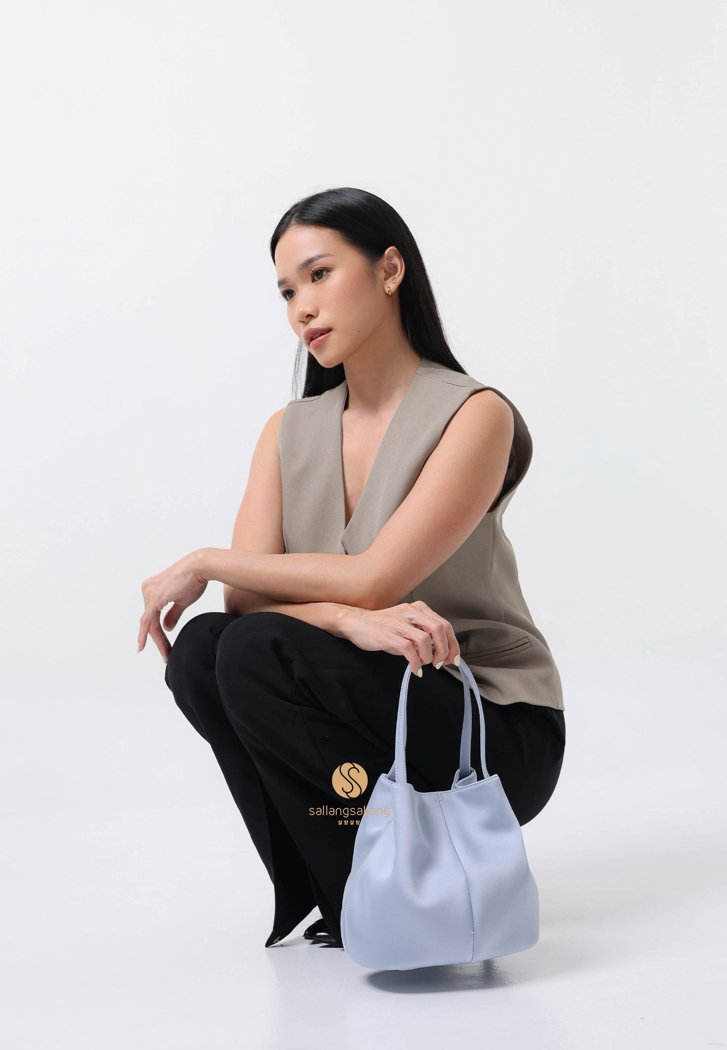 BON BALLON BAG silk blue